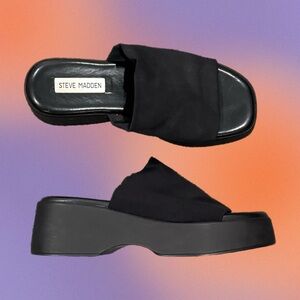 steve madden black slides